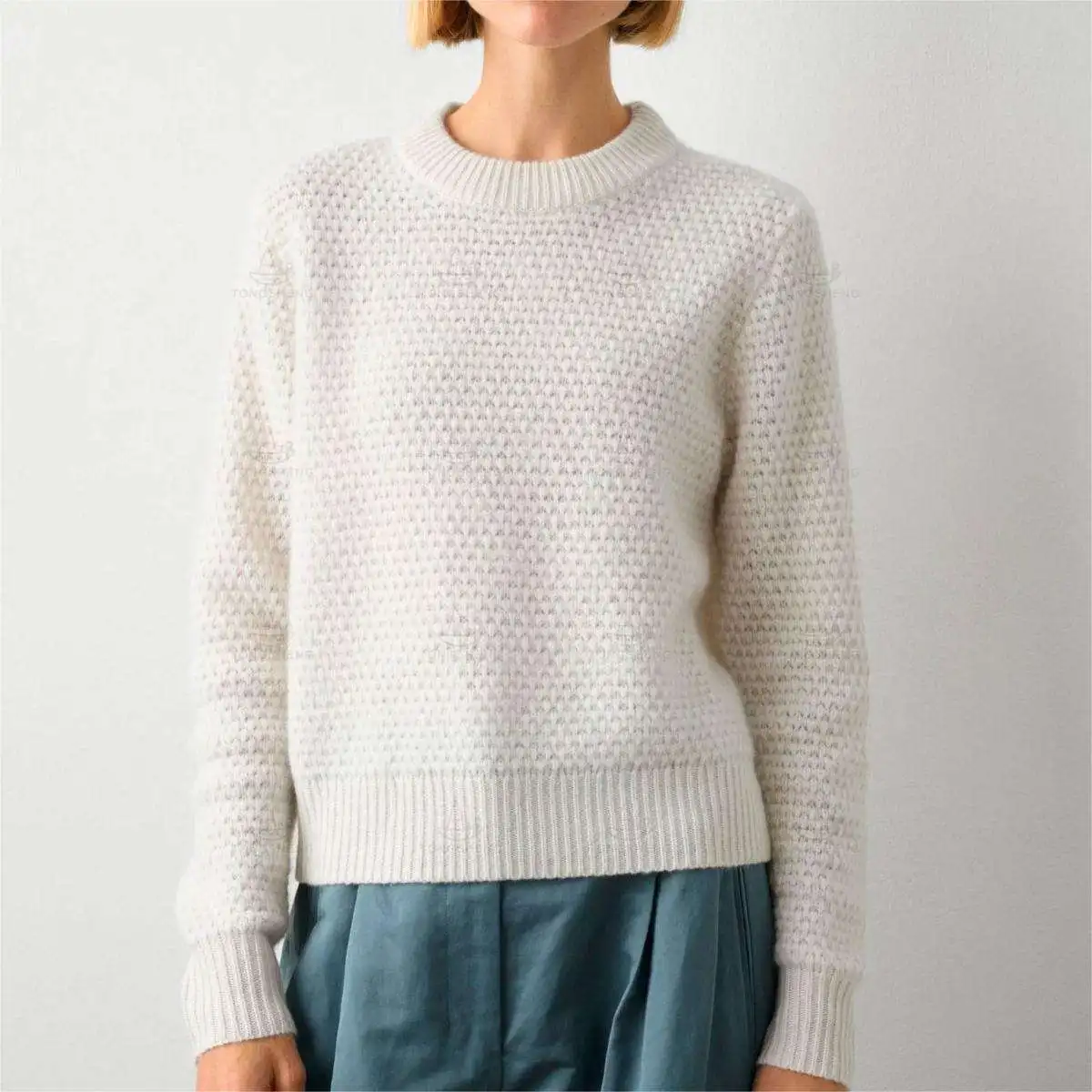 2025 Strickwaren hersteller Custom Winter Damen White Soft Warren