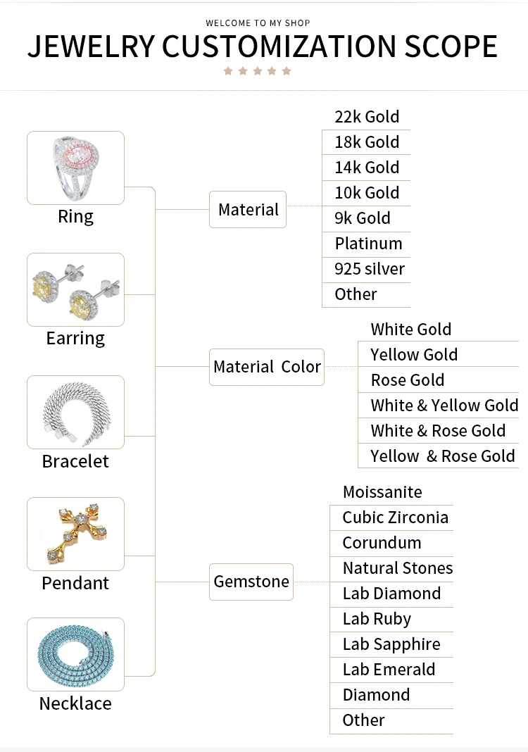 Wholesale mens women iced out hip hop luxury gold plated 925 silver fine jewelry cross gra mossanite moissanite diamond rings