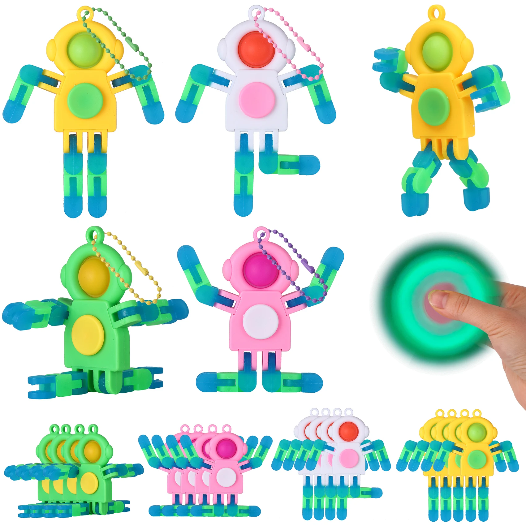 Factory Price Mechanical Robot Chain Fidget Toys Luminous Mechanical Gyroscope Stress Relief Toy Desk Toy for Kids and Adults