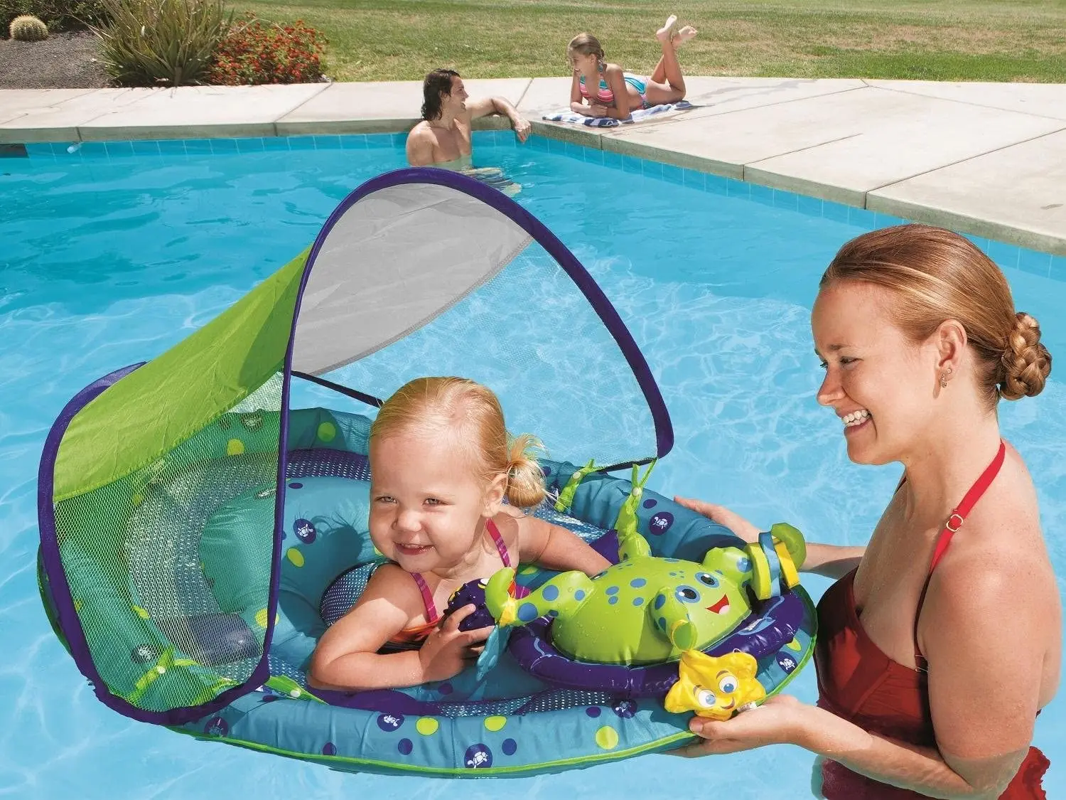 Source SwimWays Baby Spring Float Activity Center with Canopy