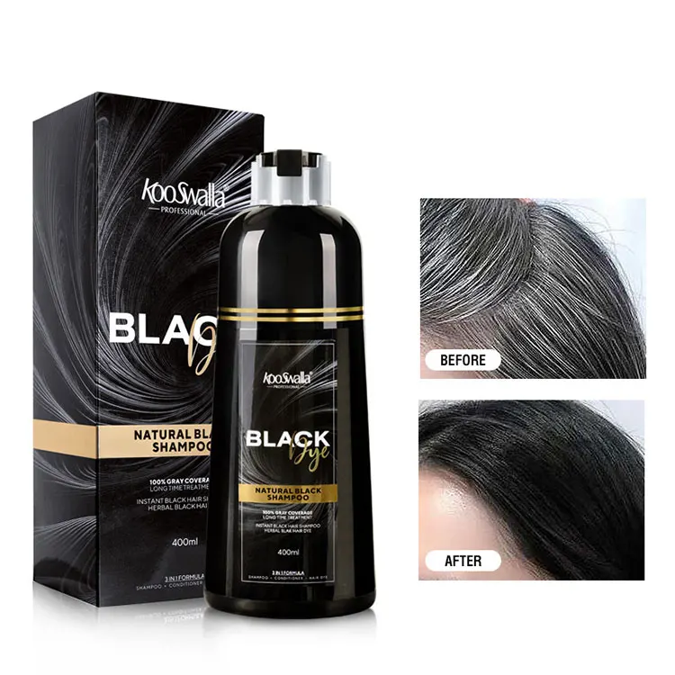 Kooswalla Black Shampoo - Permanent Herbal Hair Dye