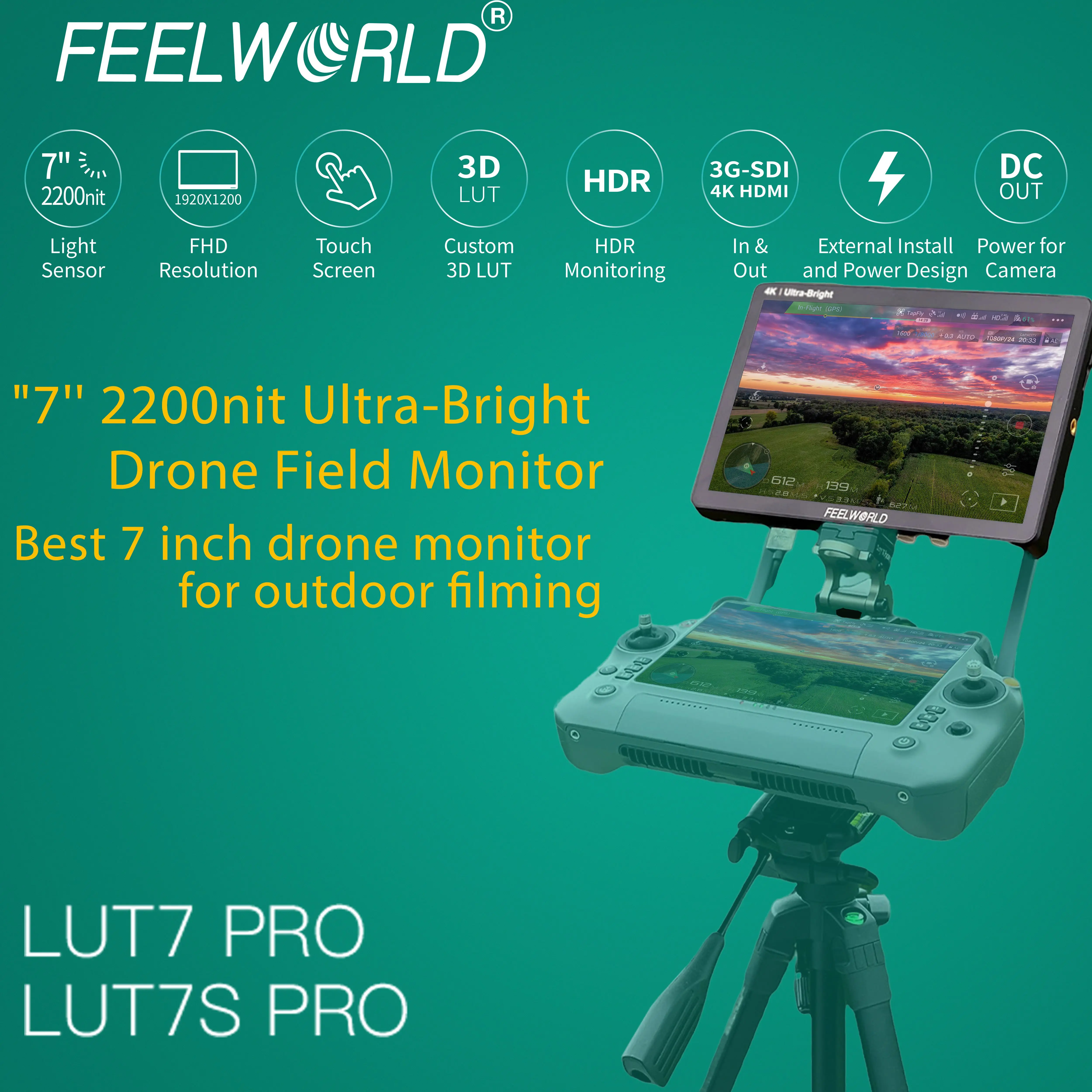 FEELWORLD LUT7 PRO Field Camera Director Monitor DSLR 7 Inch FEELWORLD LUT7 PRO Field Camera Director Monitor DSLR 7 Inch