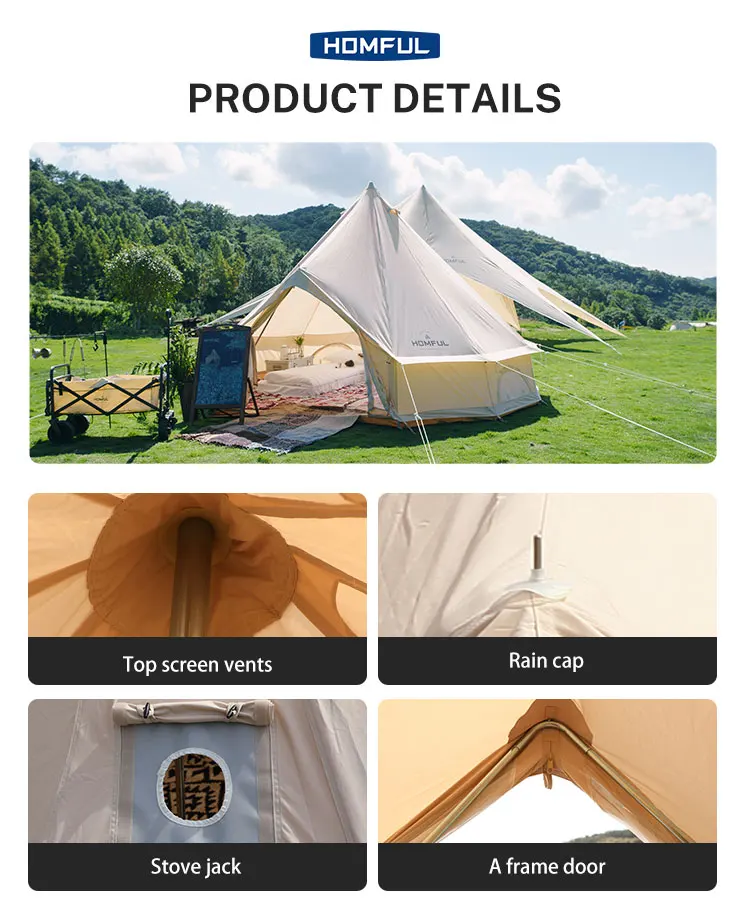 Homful Custom Glamping Tent Wall Yurt Family Tent Camping Outdoor ...