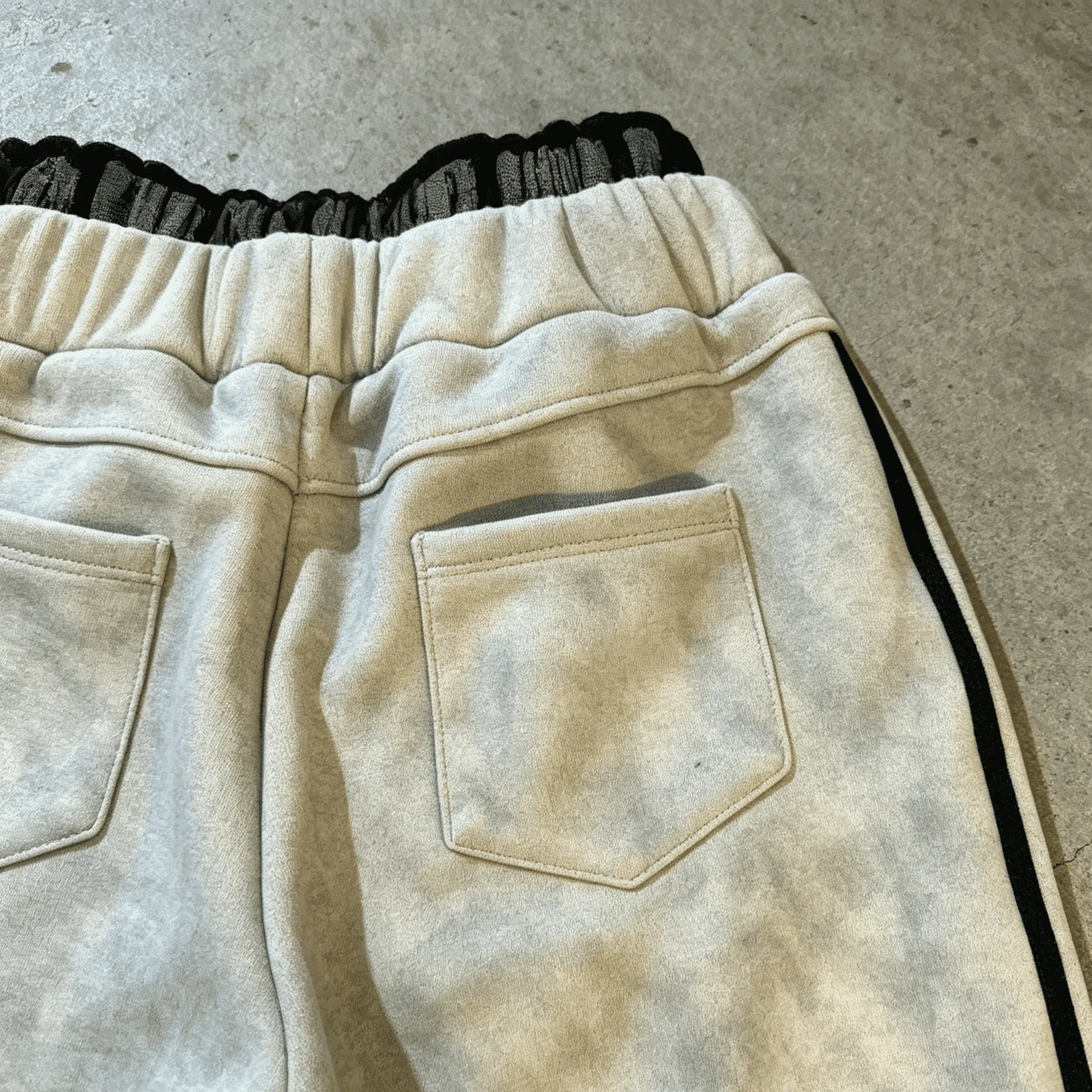 Custom Acid Wash Side Stripe Wide Leg Sweatpants Elastic Waist Heavyweight French Terry Casual Streetwear Pants gallery 4