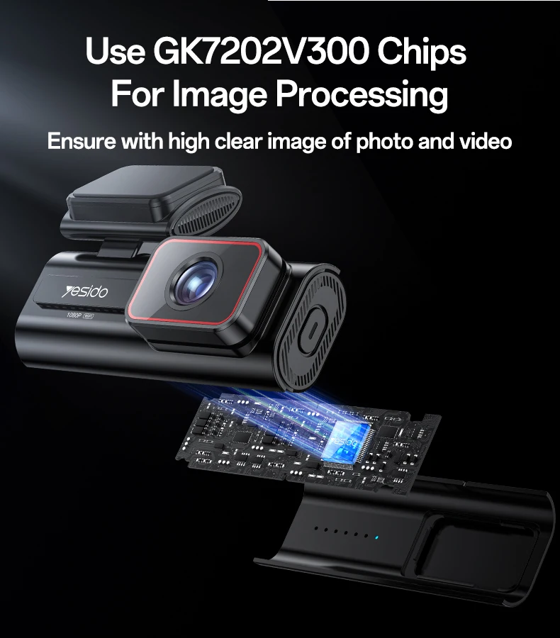 Yesido KM21 1K High Clear Camera 145 Degree Range Built-in With 1.47" Screen Front Way Car Driving Recorder