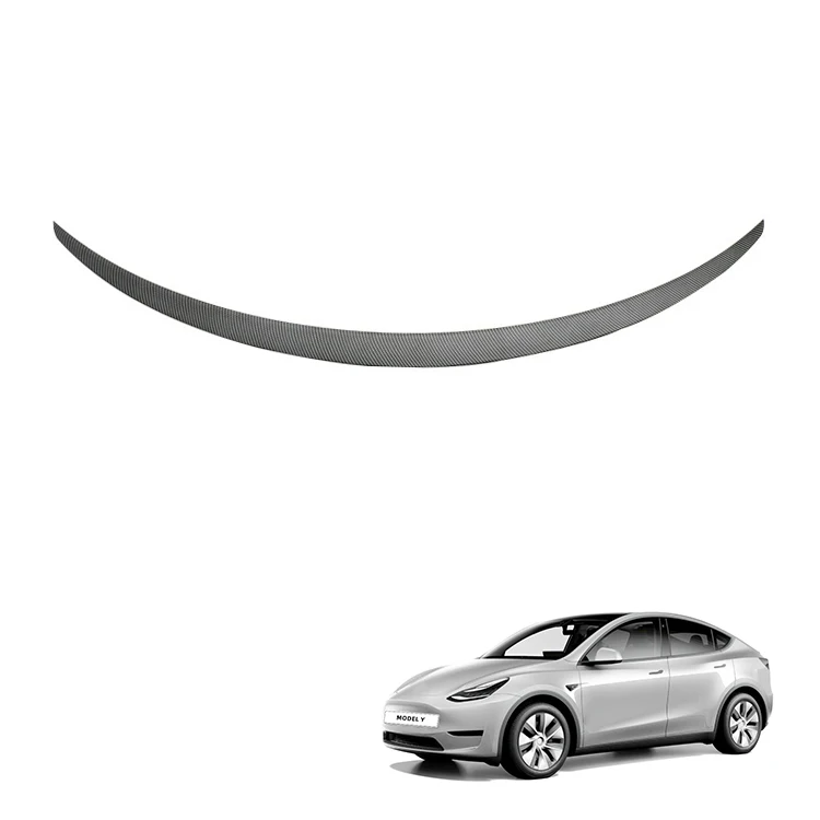 自動車用スポイラー・ウィング テスラ Model Y アクセサリ ABS製 カーボンファイバーパターン テールルーフトランクスポイラー 外装アクセサリー