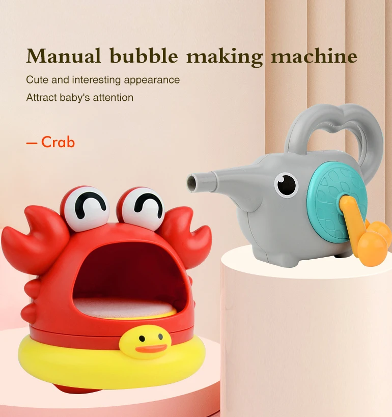 Blower combo set children bathtub toy crab shark manual bubble making machine crab bath bath maker bubble toy