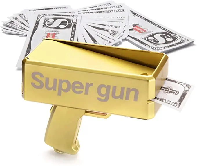 Bill shooter Money Gun Metallic Plated Gold Cash Gun 
