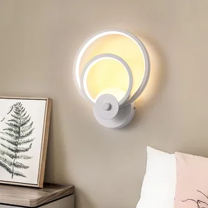 Eight-Design Iron Acrylic Indoor Minimalist Bedroom Bedside Wall Lamp New LED Light Source
