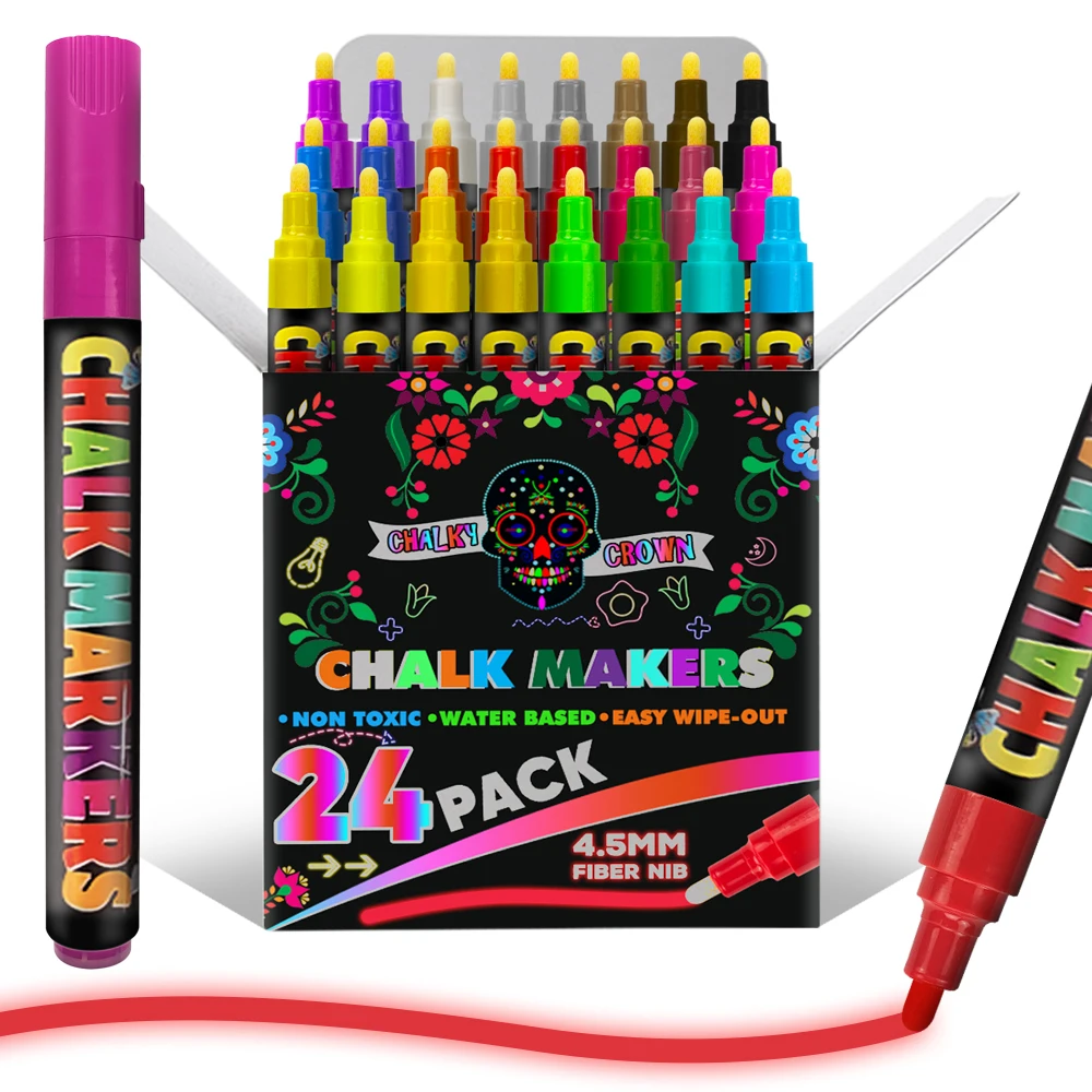 Набор маркеров-маркеров для жидкого мела 9 видов цветов на водной основе