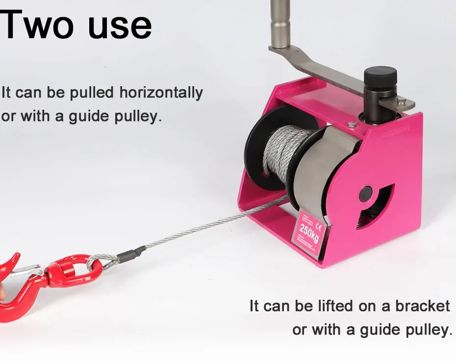 Worm Gear Hand Capstan Portable Pulling bing Winch Manual Boat Winch