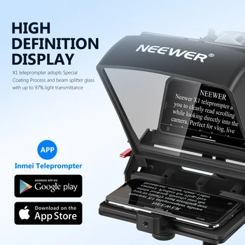 Neewer Mini Teleprompter Smartphone Teleprompter Artifact Video + Remote Control for iPhone Samsung Mirrorless Camera Recording detail image