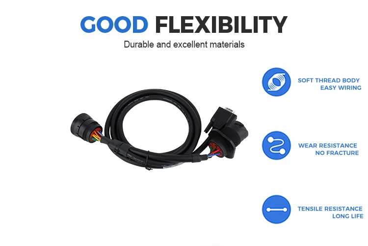 product custom black j1939 9pin connector to dp15 connector y cable-5