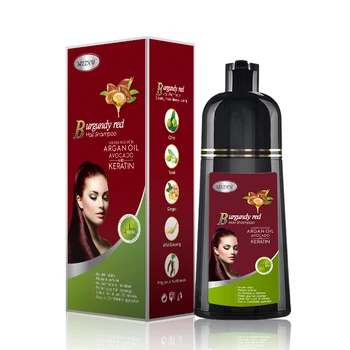 100% Pure Natural Herbal Extract Magic Hair Color Shampoo Burgundy Red Hair Dye For Hair Shining