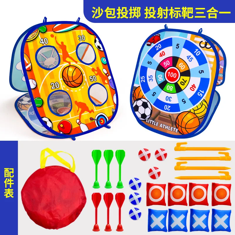 3 In 1 Tossing Game Board Indoor Outdoor Playing Darts Sandbag Throwing ...