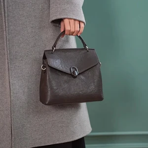 2026 New Luxury Women's Crossbody Bag High Quality Leather Casual Purse Handbag with Two Handles Cover Closure Type