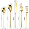 Korean-style round handle - gold - 5-piece set