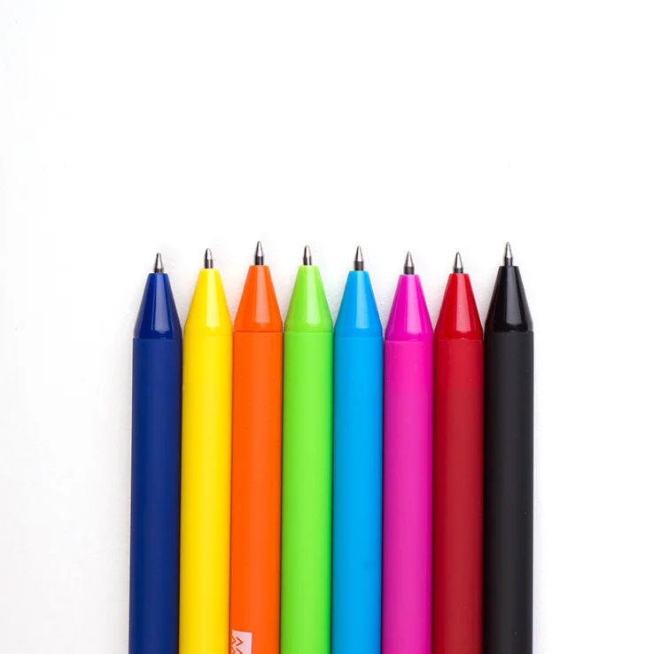 Custom Logo Matte Blue Gel Pen Rubber Feeling Plastic Click Pen Candy Ball Pens for Office Advertising Promotion Text Writing