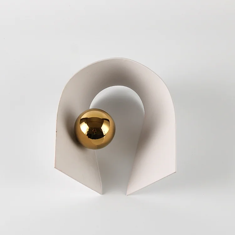 Modern Art Home Office Decoration Accessories White Arch Shape Metal