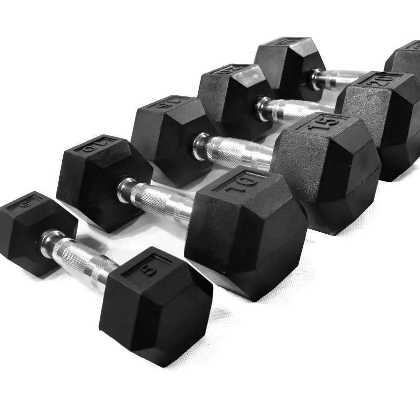 factory price hex rubber dumbbell home gym weight lifting