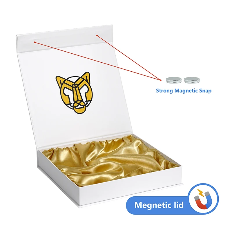 Premium Handmade High-End Eco-Friendly Jewelry Gift Packaging Box with Gold Foil Magnetic Closure Satin Liner Custom Orders