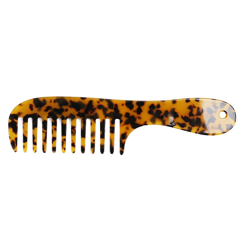 Custom 4mm Thick Large Cellulose Acetate Combs Detangle Long Hair Combs Detangling Wide Flat Tooth Comb for Women