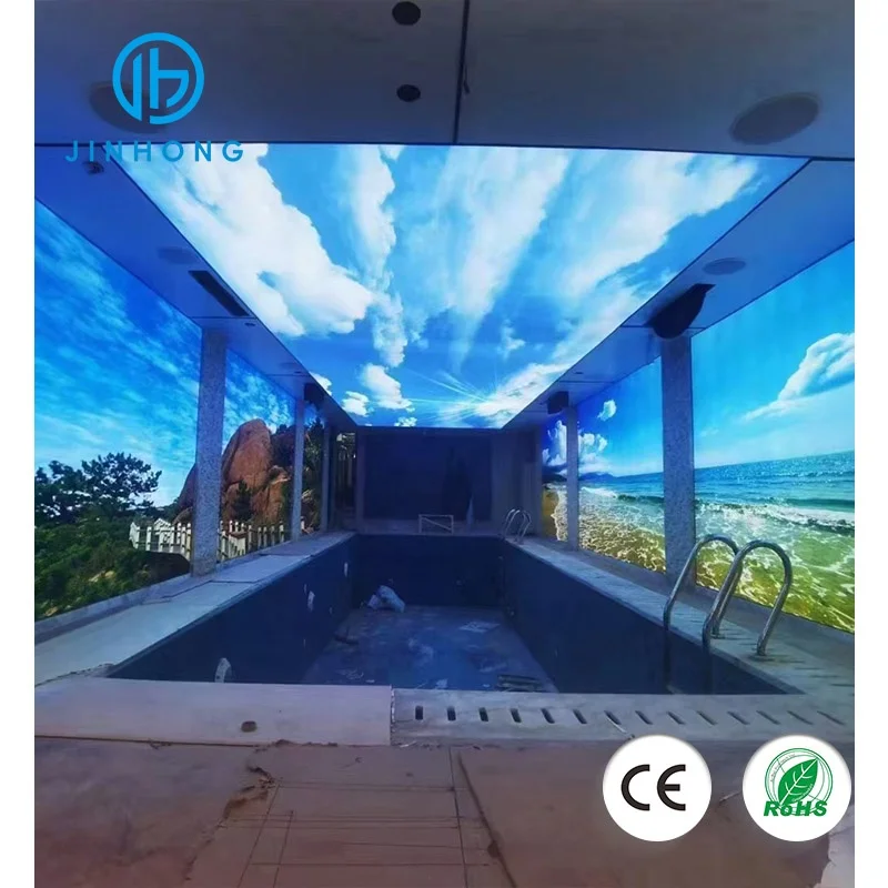 УФ-печать высокой четкости небо Натяжной потолочный материал из ПВХ потолочной ткани голубое и белые облака