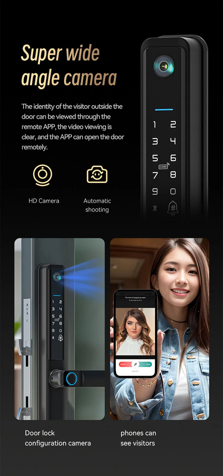 Digital Door Lock Password Fingerprint Ip66 Waterproof Smart Door Lock