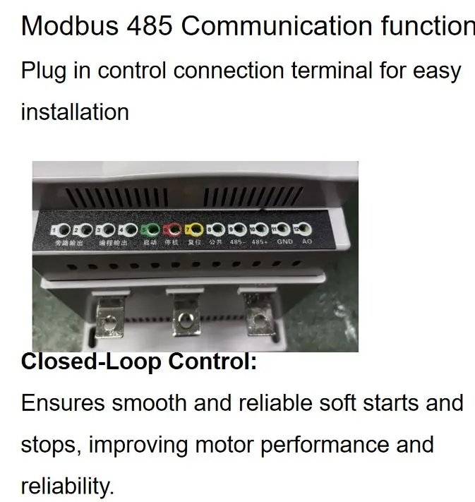 350KW Three-phase Bypass Soft Starter for Motor Intelligent Control IP65 RS485 Communication Forced Air Cooling 50/60Hz factory