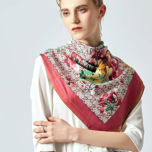 2021 New Designer Twill Fabric Silk Scarf Luxury Fashion Retro Printing  Autumn Decoration Winter Warm Scarf Square Scarf - Silk Scarves - AliExpress