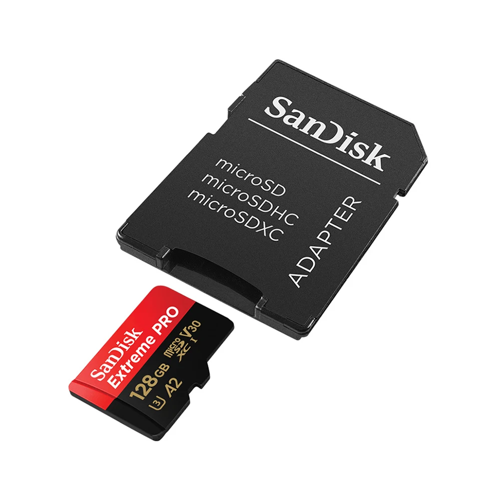 For Sandisk Extreme Pro 170MB/s Memory Card 32GB 64GB 128GB 256GB Mi cro SD Card A2 C10 U3 V30 SDXC UHS-I TF Card With Adapter