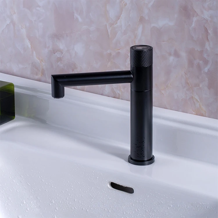 Grifos de lavabo de China Grifo de lavabo de ba&ntilde;o negro de acero inoxidable