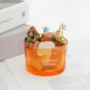 Taza individual naranja+Cristal+Flor seca