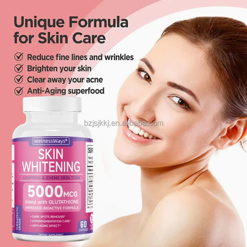 glutathione blend skin whitening WelnessWays White Capsules with for Skin Brightening Custom Logo Private Label Holista Glow Me Glutathione Aesthetic Support Quantity:1 Pack