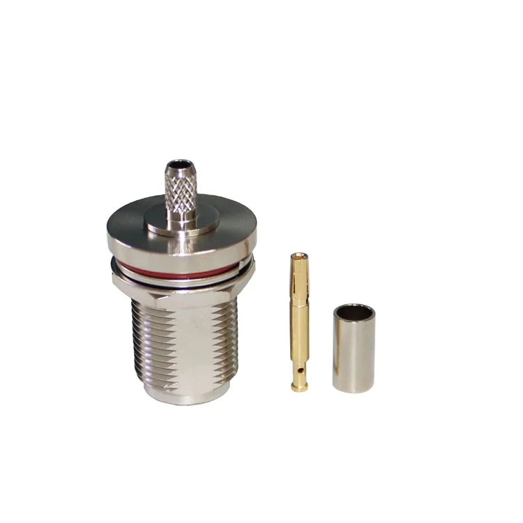 product fast supply n female connector n c ky3 with nut fixed n coaxial connector for rg58 rg142 cables-1