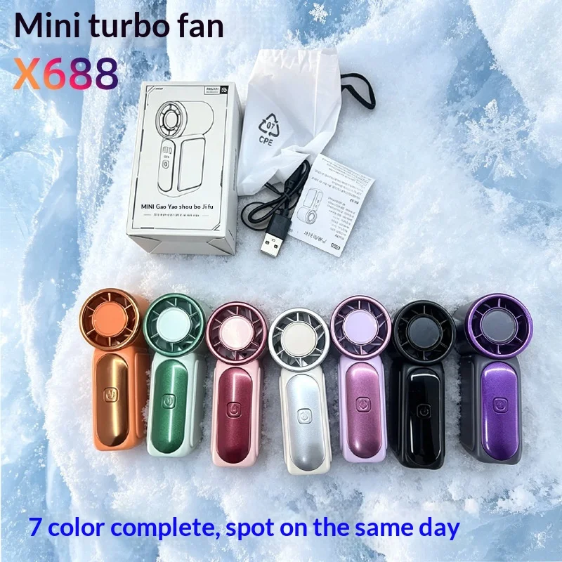 High-Speed Handheld Outdoor Portable USB Rechargeable Digital Display Brushless Motor 300-500mAh Fan Mini Fan