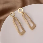Earrings Pendant European And American Fashion Earrings For Women Jewelry Trendy Gold Plated Chains Wire Drawing Pendant Earrings In Zinc Alloy