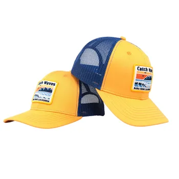 TCAP China 6 Panels Cotton Colorblock Trucker Cap with Lock Edge Seal
