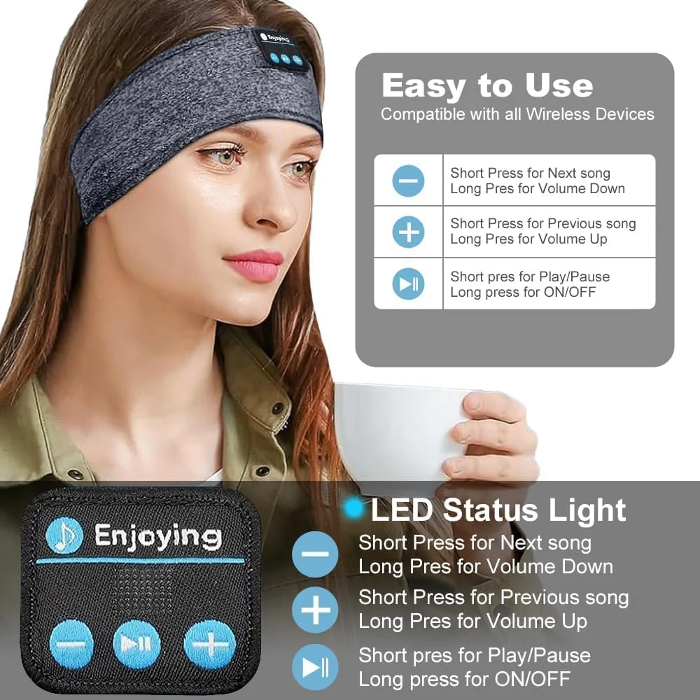 V5.4 Sleep Headphones Headband,Soft Sleeping Wireless Music Sport Earphones with Ultra-T aperçu 2