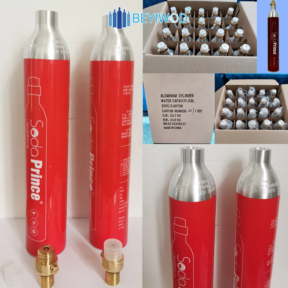 425g 0.6L Aluminum Cylinder Bottled CO2 Gas Cylinder for Food Grade Soda  Beverage - China 0.6L CO2 Bottle, CO2 Aluminum Cylinder