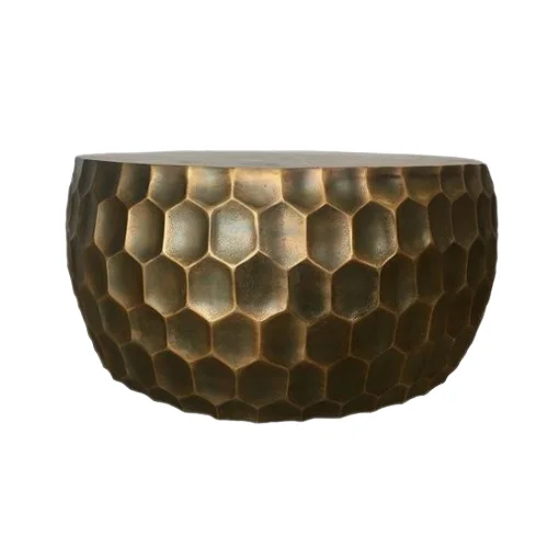 Bee Nest Hexagon Shape Round Coffee Table for Luxury Home Living Room Furniture Classic Vintage Style Metal Center Table Office
