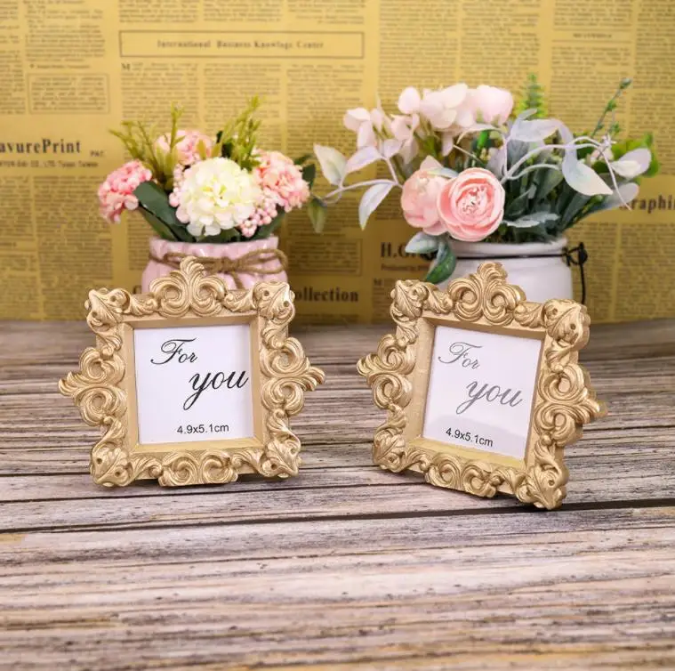 Mini Oval Baroque Resin Photo Frame Place Card Holder for Birthday