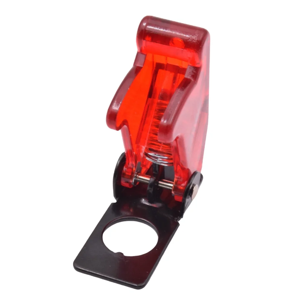 ASW-07D Car Boat Aircraft on Off 20A 12V Mini LED Toggle Light Switch Safety Guard Waterproof Cover Red Green Blue Yellow
