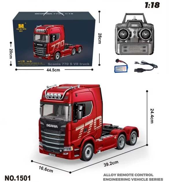 Huina SJY-1501 RC Car - 1/18 Scale Metal Tractor Toy