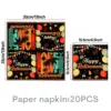 Serviette en papier noire-20 pièces