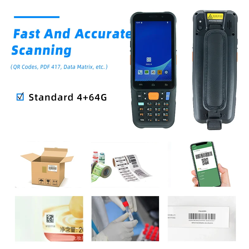 XT8001D PDA QR Code Scanner Android Warehouse Barcode Scanner with Keypad