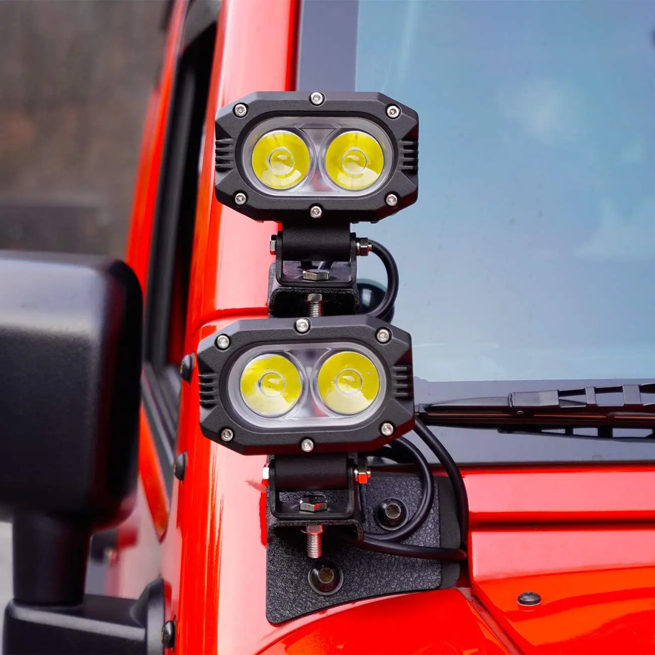 Dual Lower Windshield Led Work Light Dual A-pillar Light Brackets Mounts  Kit For 2007-2017 Jeep Wrangler Jk/jku - Buy Brackets Mounts Kit,Dual A-pillar  Light Brackets Mounts Kit,Led Work Light Brackets Mounts Kit