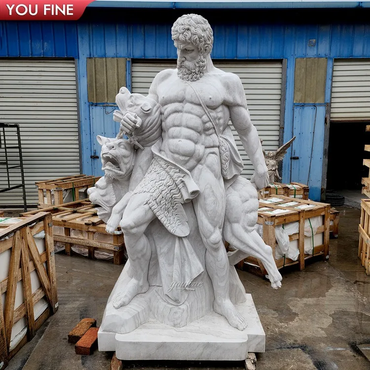 Outdoor Garden Carving Man Marble Statue - Roman Nude Muscle Man