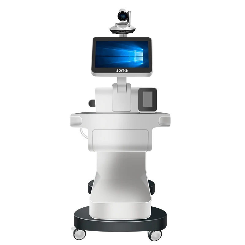 New Portable Unit Price Mobile pc Interactive Kiosk Cost Telehealth Cart Telemedicine