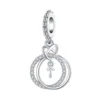 silver.Otc1187 - Ciondolo a croce con doppio anello e nappina "Love"